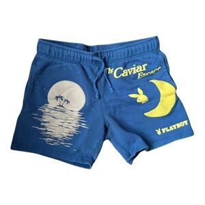Blue‎ Playboy Shorts The Caviar Escape Pacsun small Mens Casual Pockets Graphic